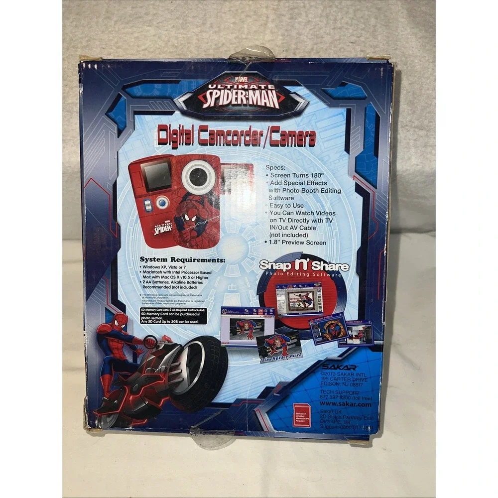 Marvel Ultimate Spider-Man Digital Camcorder/Camera 1.8 TFT Screen New